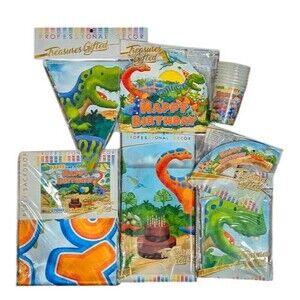 Dinosaur Birthday Party Supplies Kit For Boys Decorations Backdrop Banners Cups